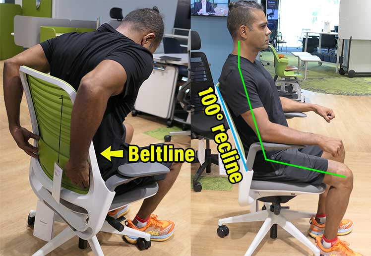 Perfect lumbar support adjustment results using a Steelcase Series 1 chair