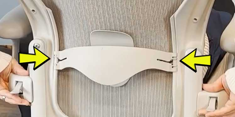 Herman Miller Aeron sliding lumbar pad closeup