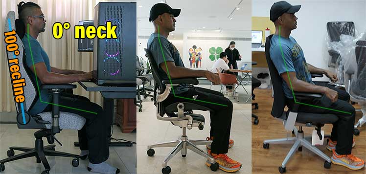 Titan vs Aeron vs Fern: side posture poses compared