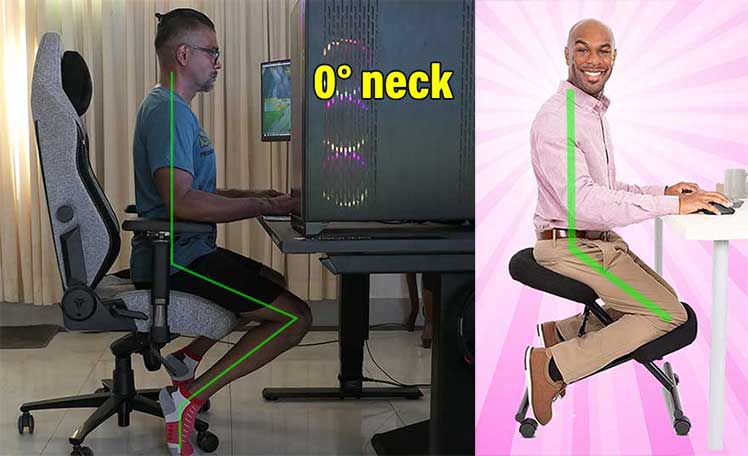 Active gamer vs kneeling stool posture comparison
