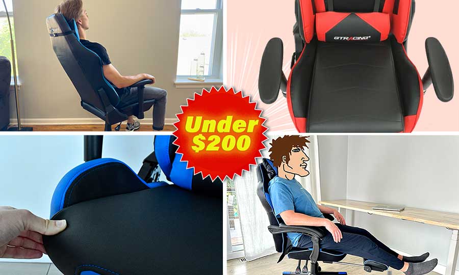 Four of the best cheap gaming chair priced under $200 arranged in a grid
