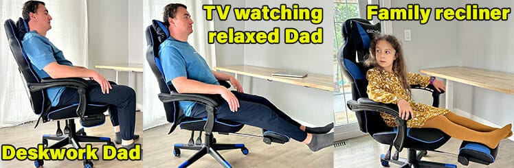 Footrest gaming chair benefits in shared computer households