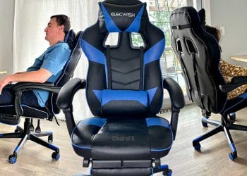 Elecwish gaming chair review with two model posture poses
