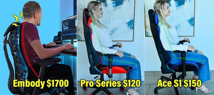 Posture results in Herman Miller vs GTRacing gaming chairs