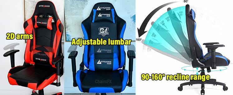 Core GTRacing gaming chair features