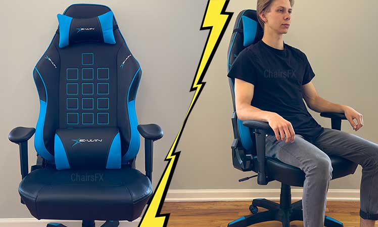 E-Win Knight Series chair and model sitting