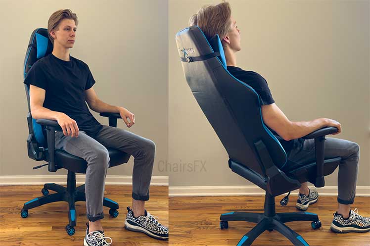 E-Win Knight chair upright and relaxed posture examples