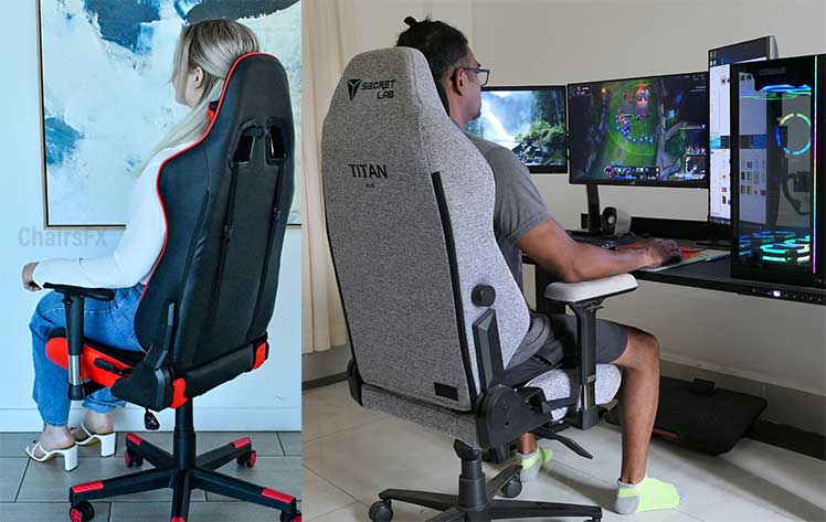 GTRacing vs Secretlab chairs rear view compared