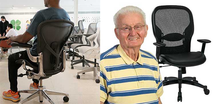 Fancy Herman Miller Aeron versus a brining cheap ergonomic office chair