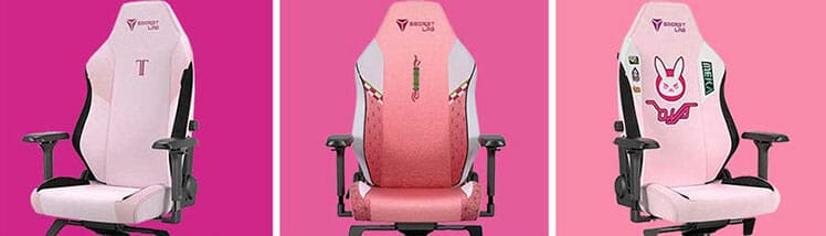 Pink Secretlab Titan gaming chairs
