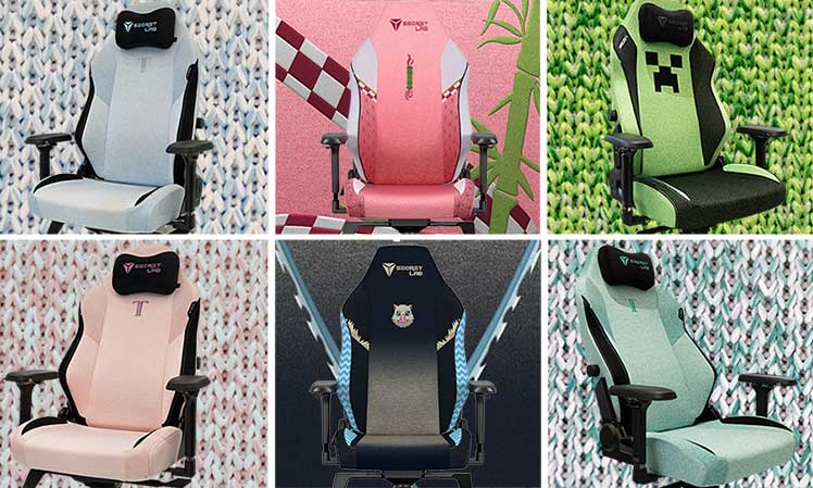 Six Softweave gaming chair styles