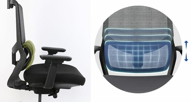 Soutien chair lumbar support functionality