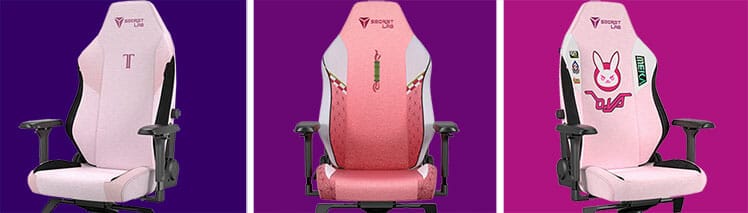 Secretlab Titan Evo 2022 pink fabric chairs