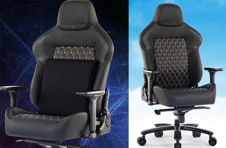 Von Racer 440 pound gaming chair right and left poses