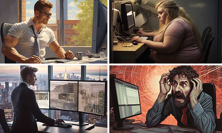 Healthy vs unhealthy desk work habits