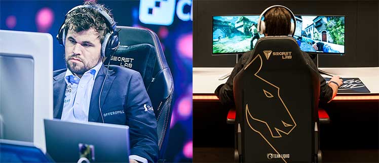 Magnus Carseln setup vs a Team Liquid gamer workstation