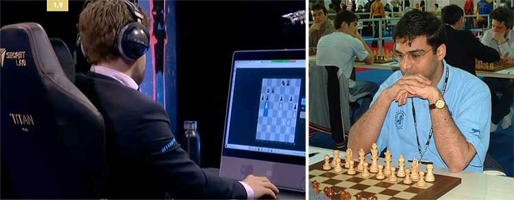 Modern chess setup versus the old 1990s style