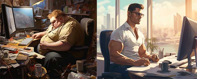 Obese versus healthy desk workers