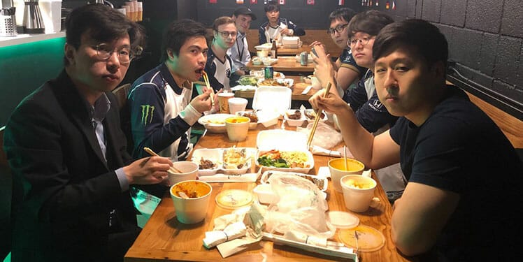 Team Liquid esports team eating breakfast