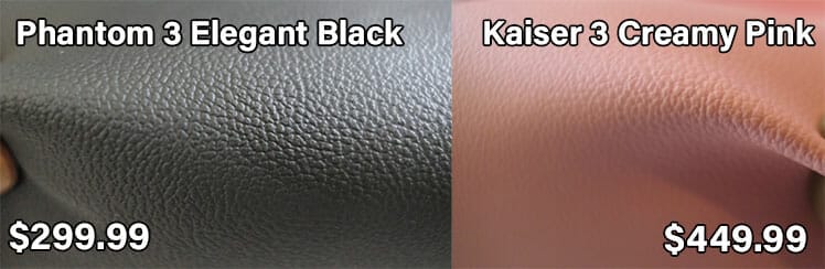 Anda Seat gaming chair PVC upholstery closeup quality comparison