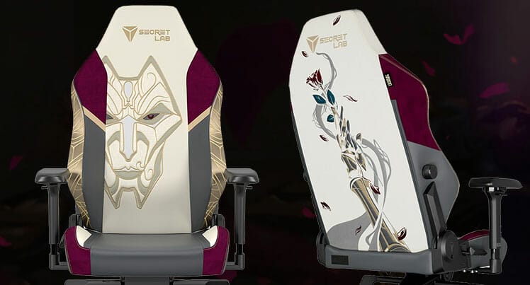 Jhin gaming chair front and rear views