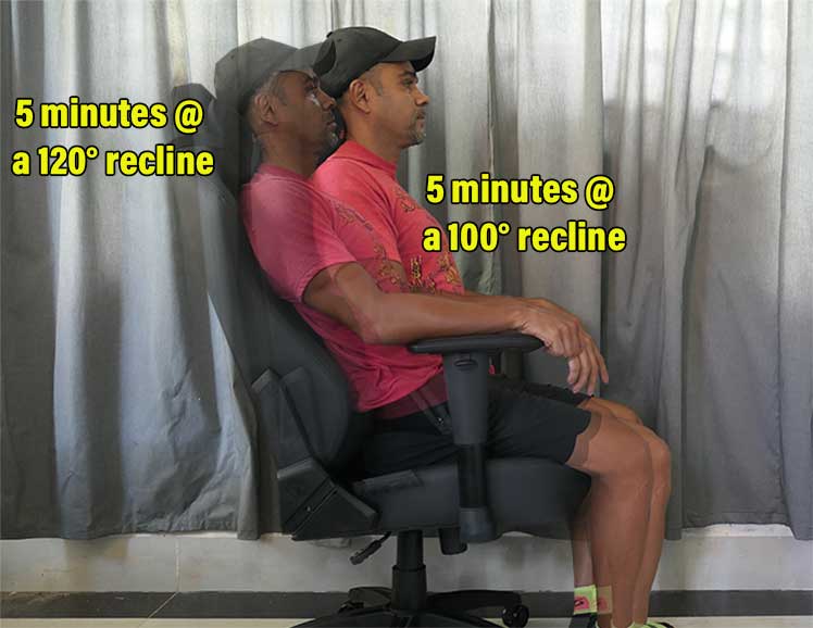 Changing recline angles in an Anda Seat Phantom 3 gaming chair