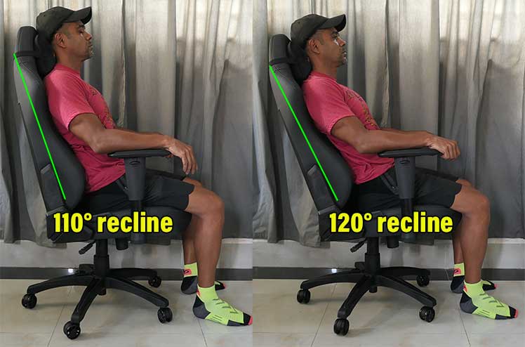 Anda Seat Phantom 3 gaming chair recline angles