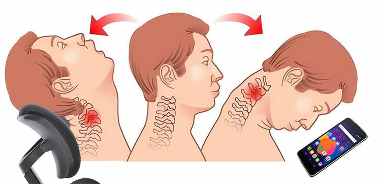 Tilted neck effects that resemble whiplash