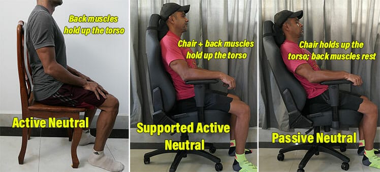 Active vs passive neutral postures in a gaming chair demonstration