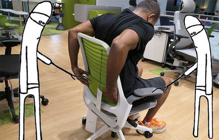 Boring aesthetics on a Series 1 office chair for short people