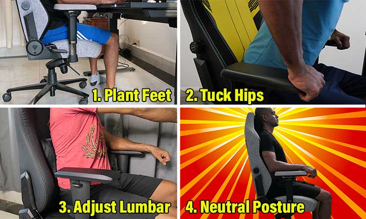 How to sit in the best gaming chair posture in four steps