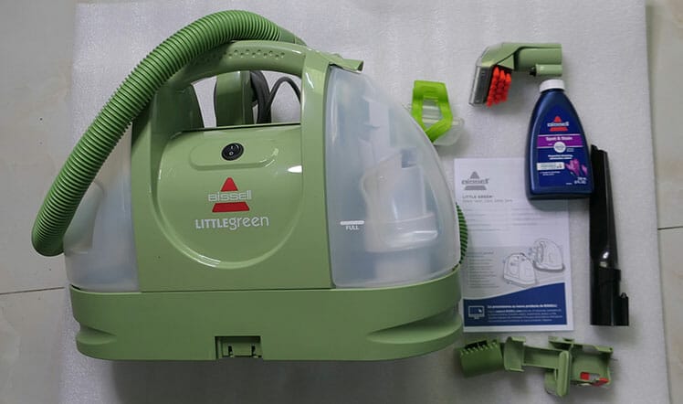 Bissell Little Green vacuum box contents unpacked