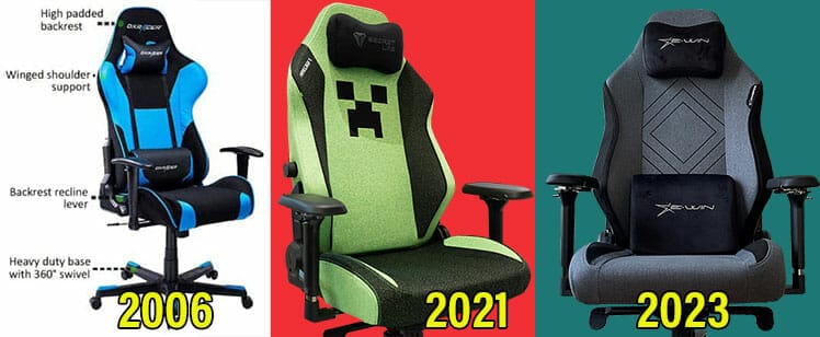 Gaming chair design evolution in 3 pictures
