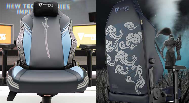 Secretlab Titan Yasuo gaming chair front and back views