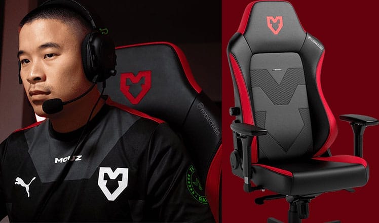 MOUZ Esports player using a Noblechairs Hero team chair