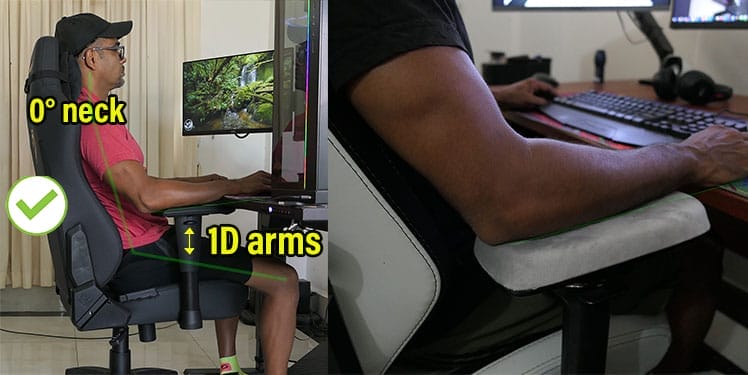Photos showing the difference between 1D armrests and 4D armrests