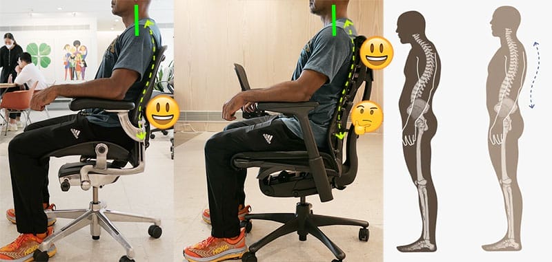 Embody vs Aeron chair test, man sitting