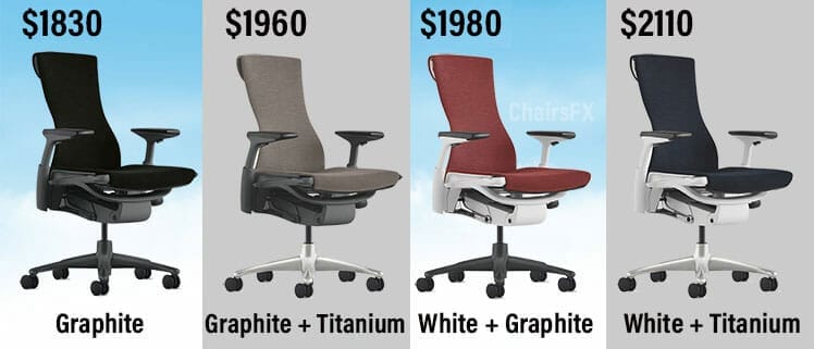 Embody office chair frame styles