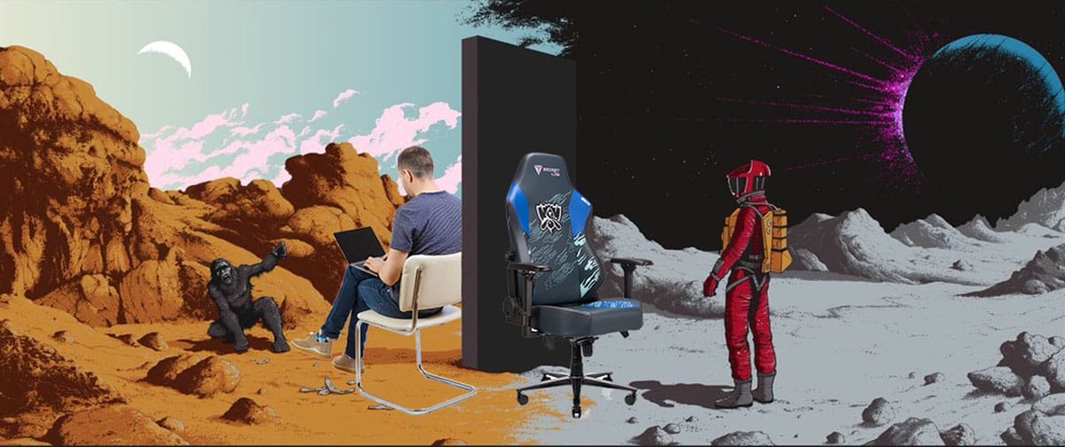 Gaming chair history illustration