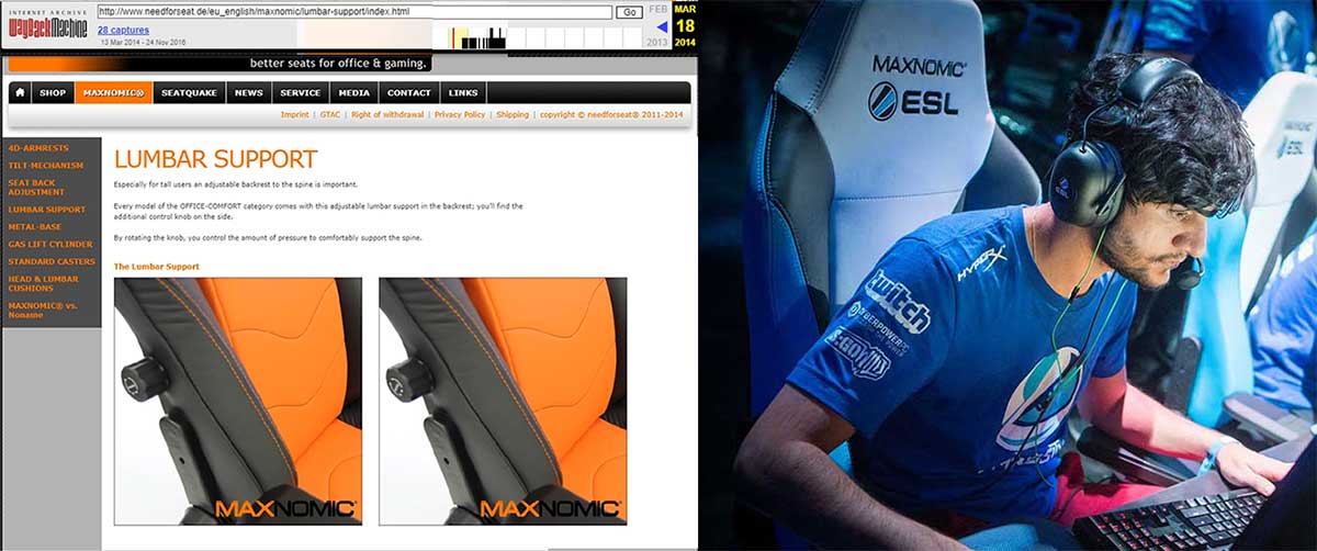 Maxnomic gaming chair history