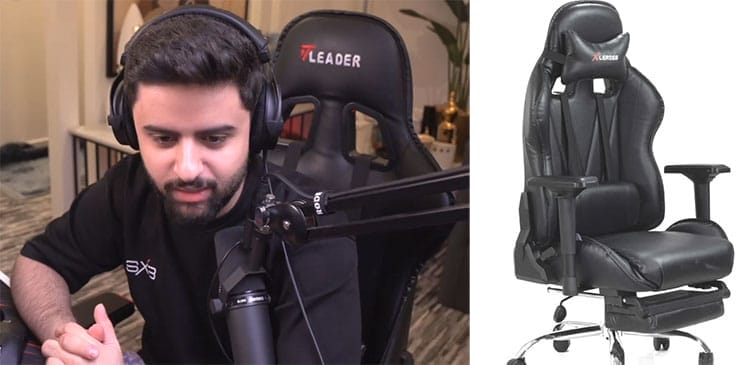 Gaming chair used by Kick streamer SXB