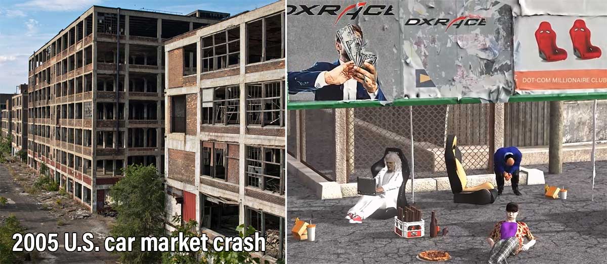 U.S. car market crash and DXRacer's exotic car seat sales illustration