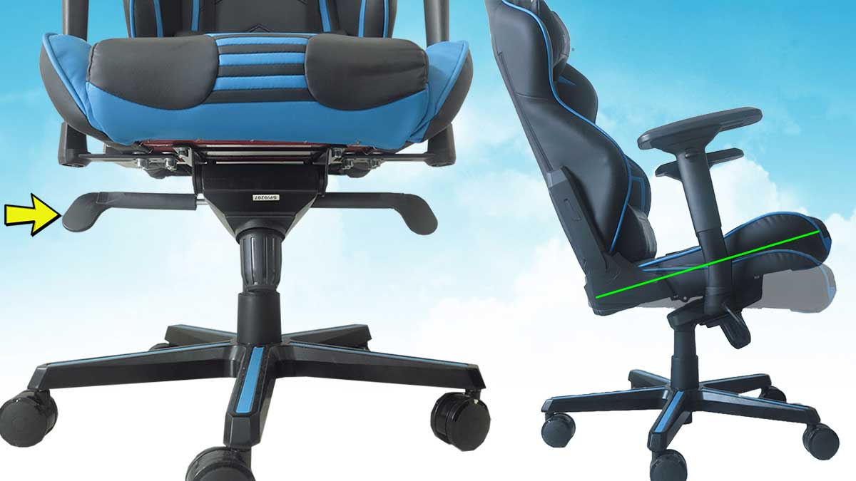 Gaming chair multifunction tilt lock closeup and functionality