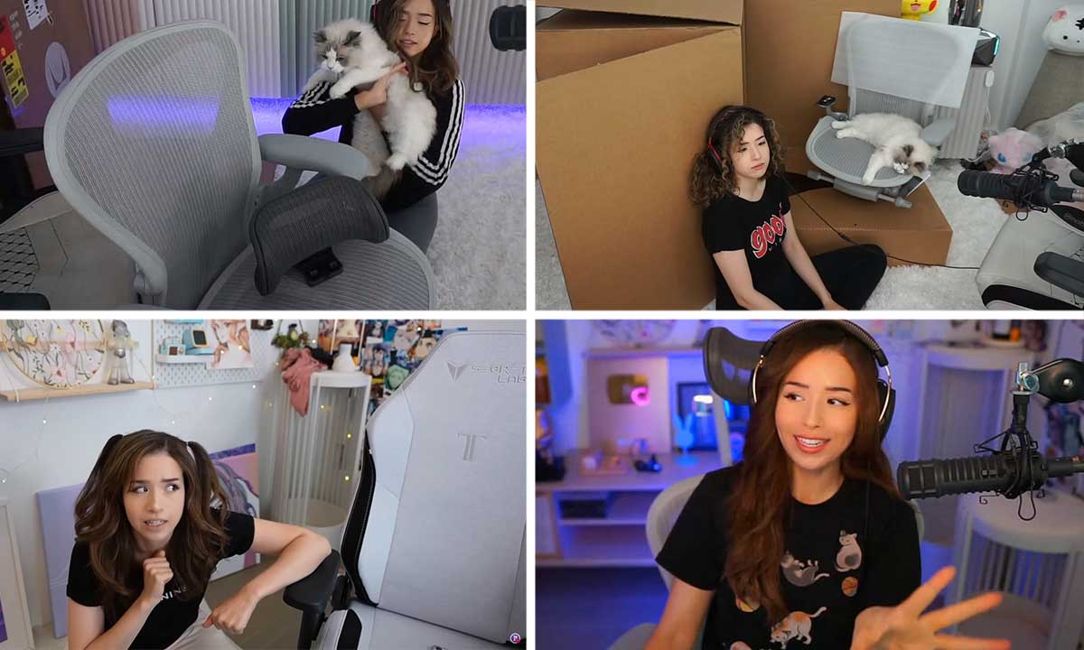 Pokimane's long, shaky transition to using a Herman Miller Aeron office chair