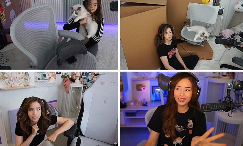 Pokimane's 1-year transition from a gaming chair to a Herman Miller Aeron chair