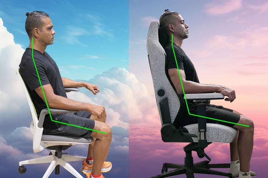 Gaming vs office chair neutral postures
