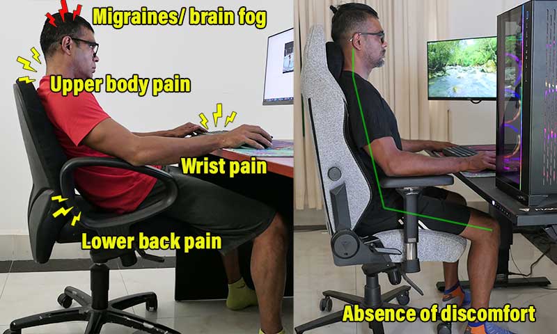 Non-ergonomic office chair vs gaming chair