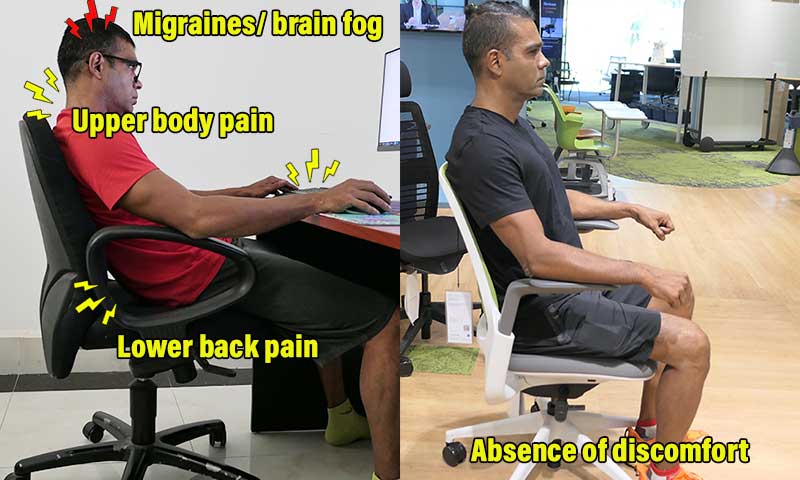 Standard office chair vs ergonomic office chair