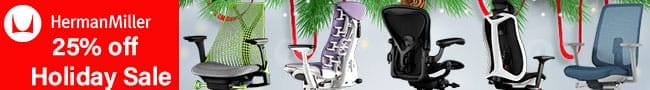 Herman Miller 25% off holiday sale banner