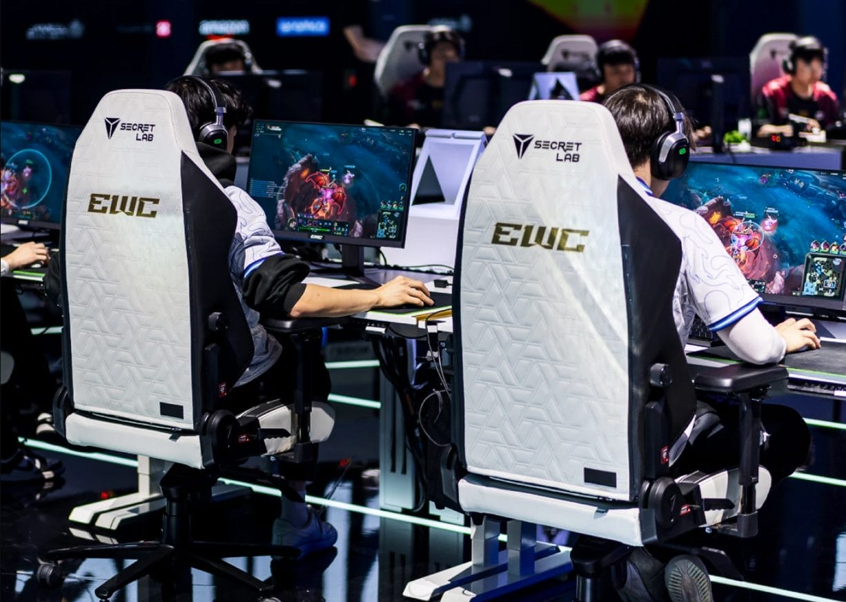 Players at the Esports World Cup tournament sitting in Secretlab gaming chairs
